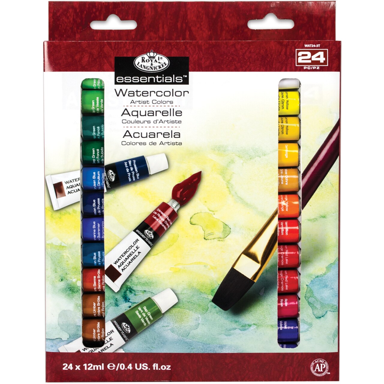 Royal & Langnickel(R) essentials(TM) Watercolor Paints 12ml-24/Pkg
